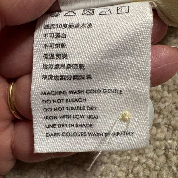 Mouggan Womens Ivory Hemp Blend Semi Lined Formal/Dress Wide Leg Pants Large NWT - Picture 13 of 15